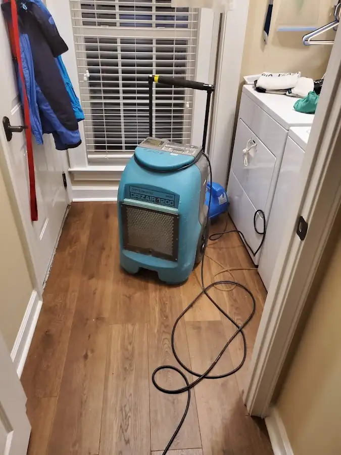 Commercial dehumidifier deployed for Flood Damage Cleanup in McPherson
